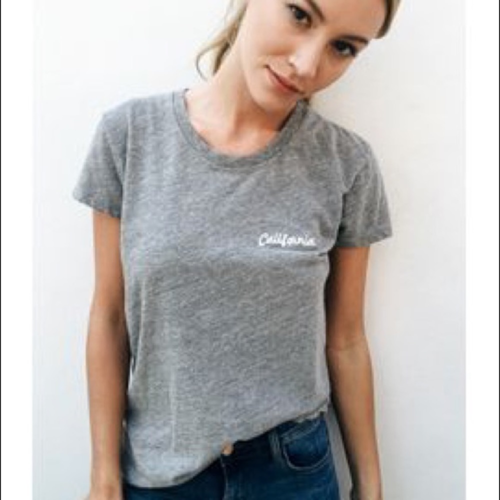 Gray brandy Melville embroidered tee